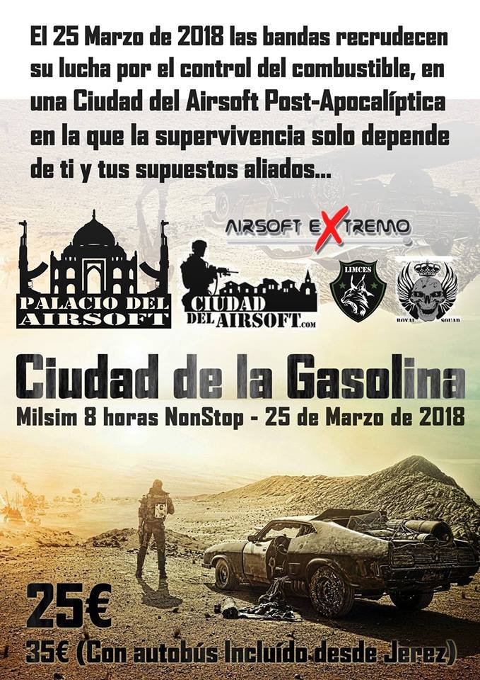 MILSIM / ROL 8h Ciudad de la gasolina | 25 marzo | CDA (Málaga)